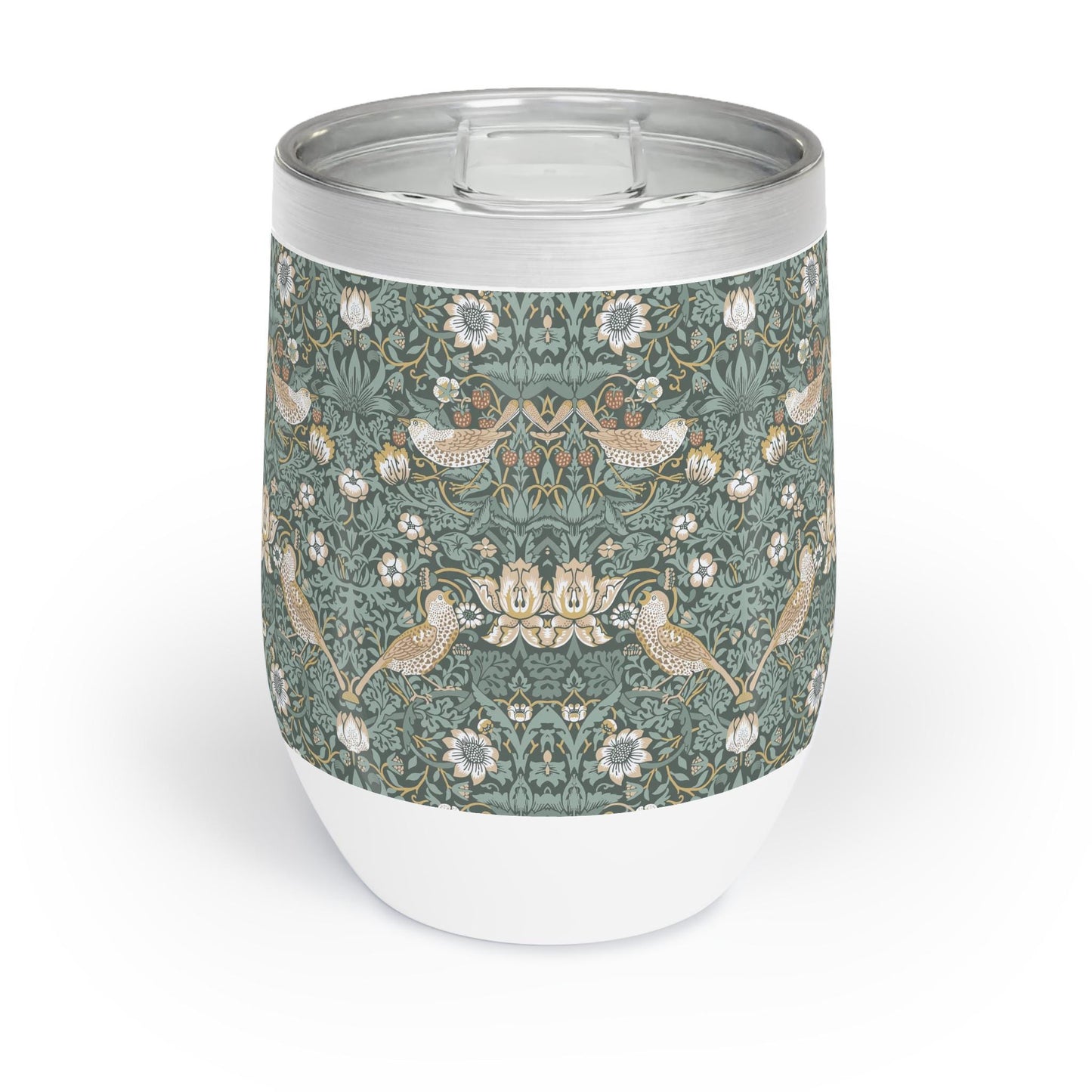 Strawberry Thief William Morris Wine Tumbler, Cold Chiller, Art Nouveau Coffee Cup
