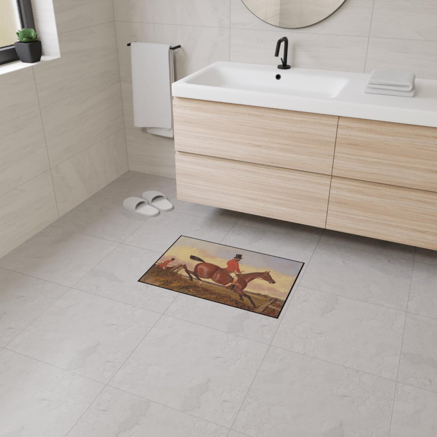 Fox Hunt Scene Mat, Heavy Duty Entry/ Kitchen/ Bath Rug