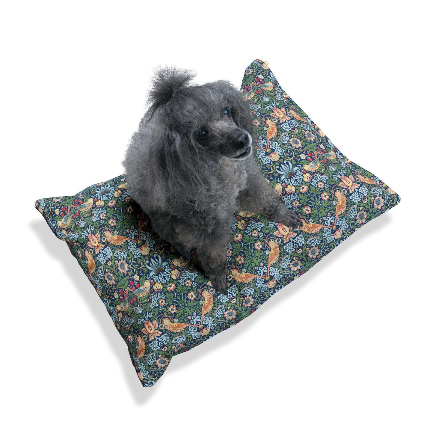 William Morris Strawberry Thief Dog Bed: Machine Washable Pet Cushion