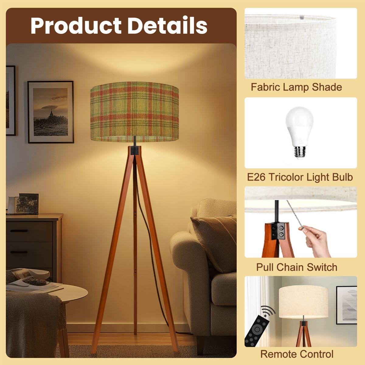 Tartan Plaid Tripod Floor Lamp (Made in USA) Plaid