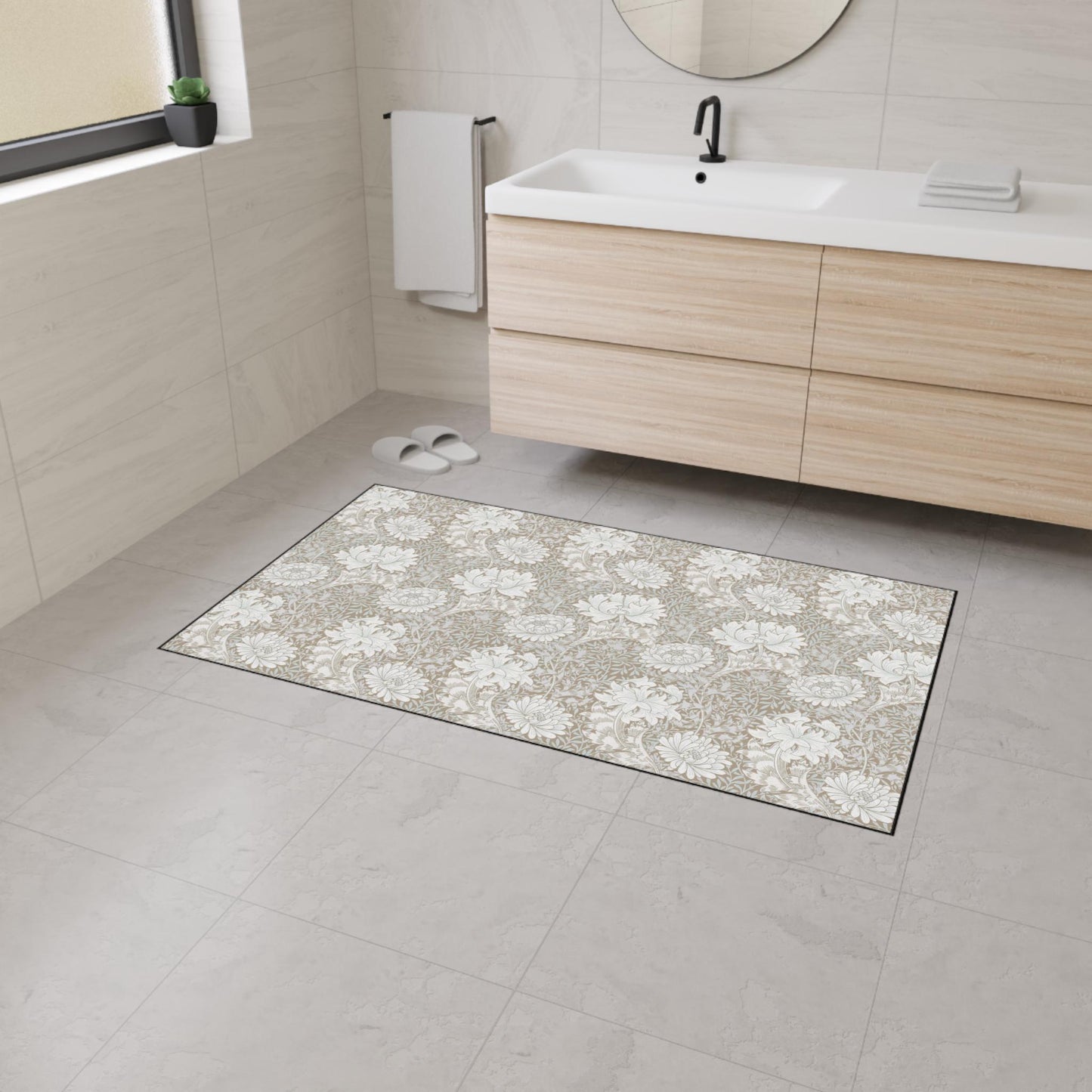 Chrysanthemum Mat, William Morris Neutral Rug