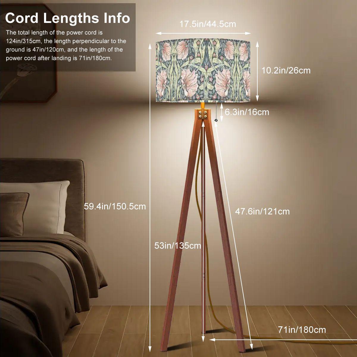 Tripod Floor Lamp (Made in USA) Salmon Pimpernel