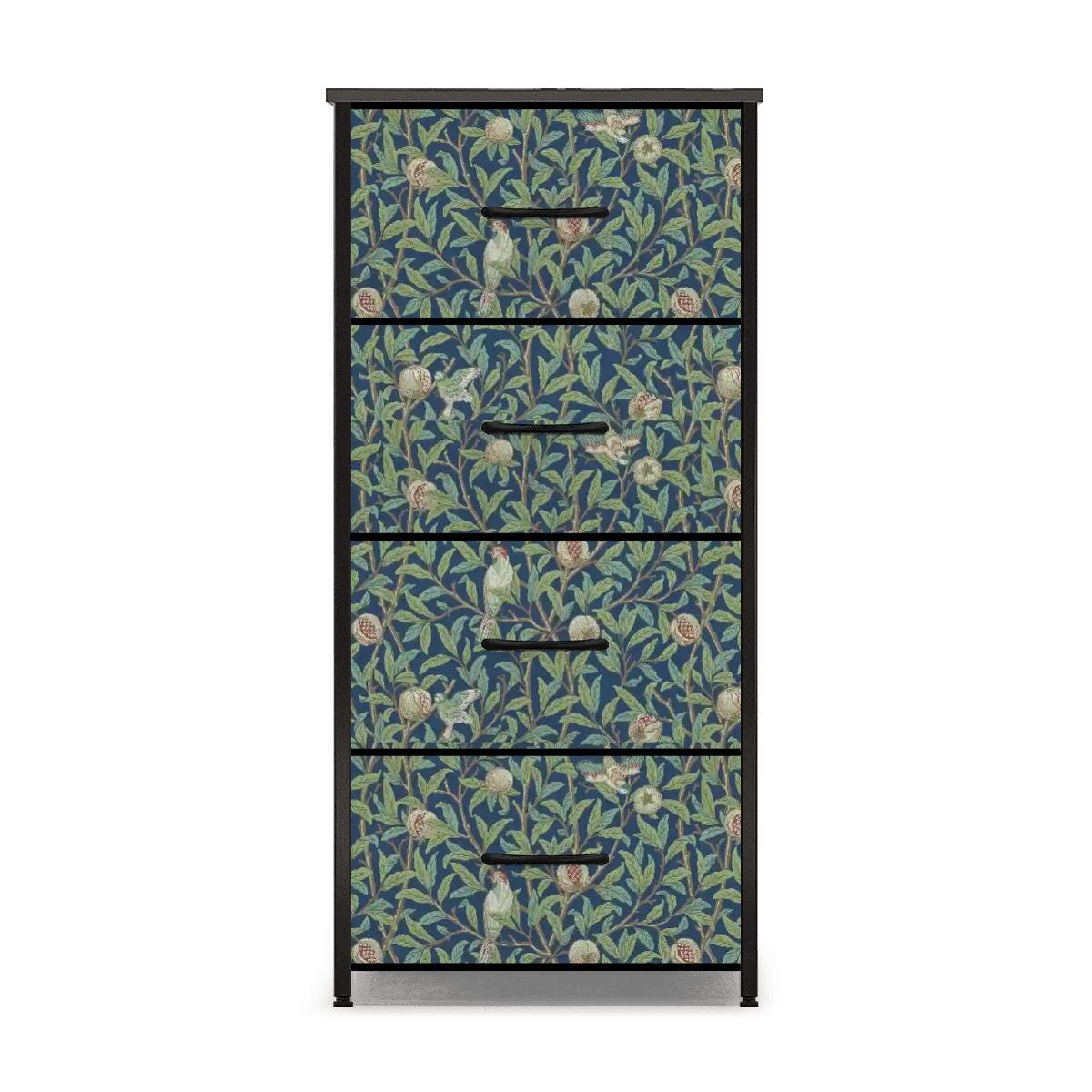 William Morris Bird & Pomegranate 4-Drawer Fabric Dresser (Made in United States)