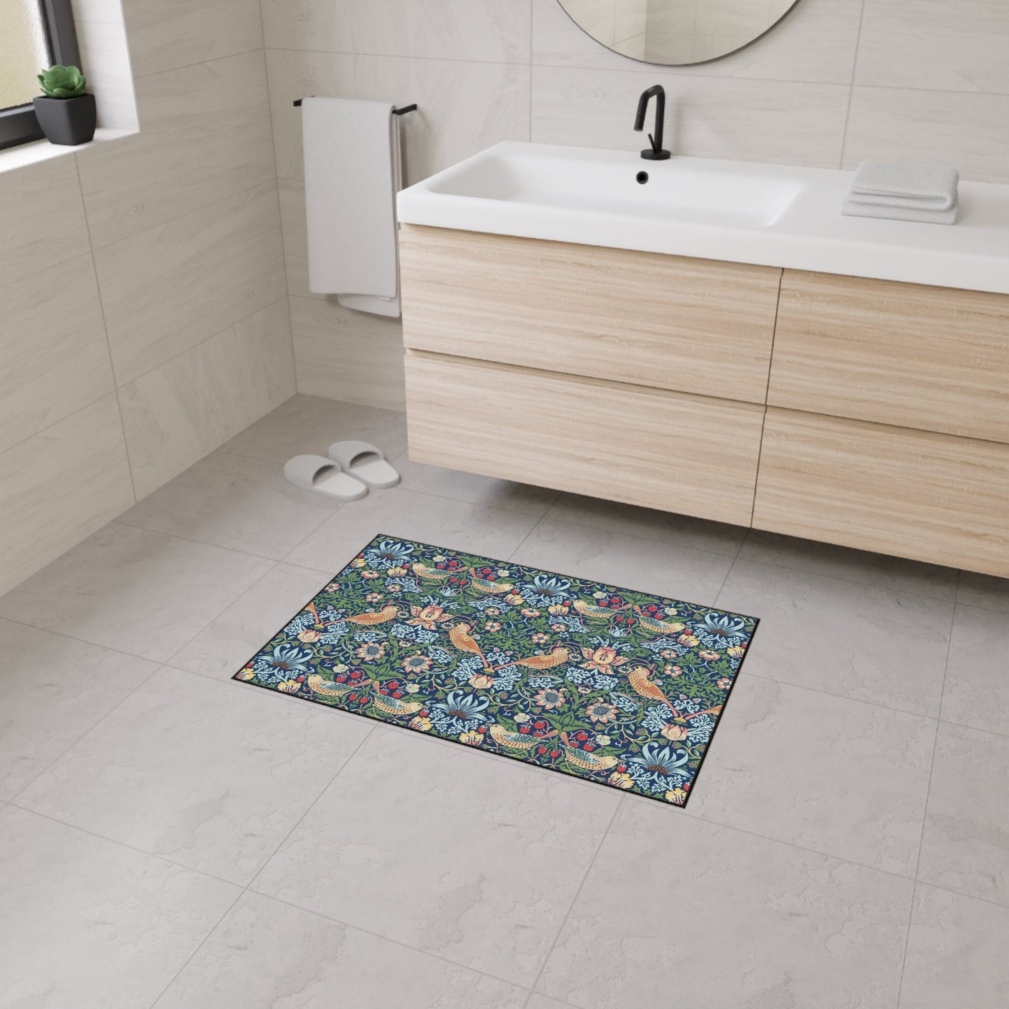 Strawberry Thief Floor Mat: William Morris Arts & Crafts Rug