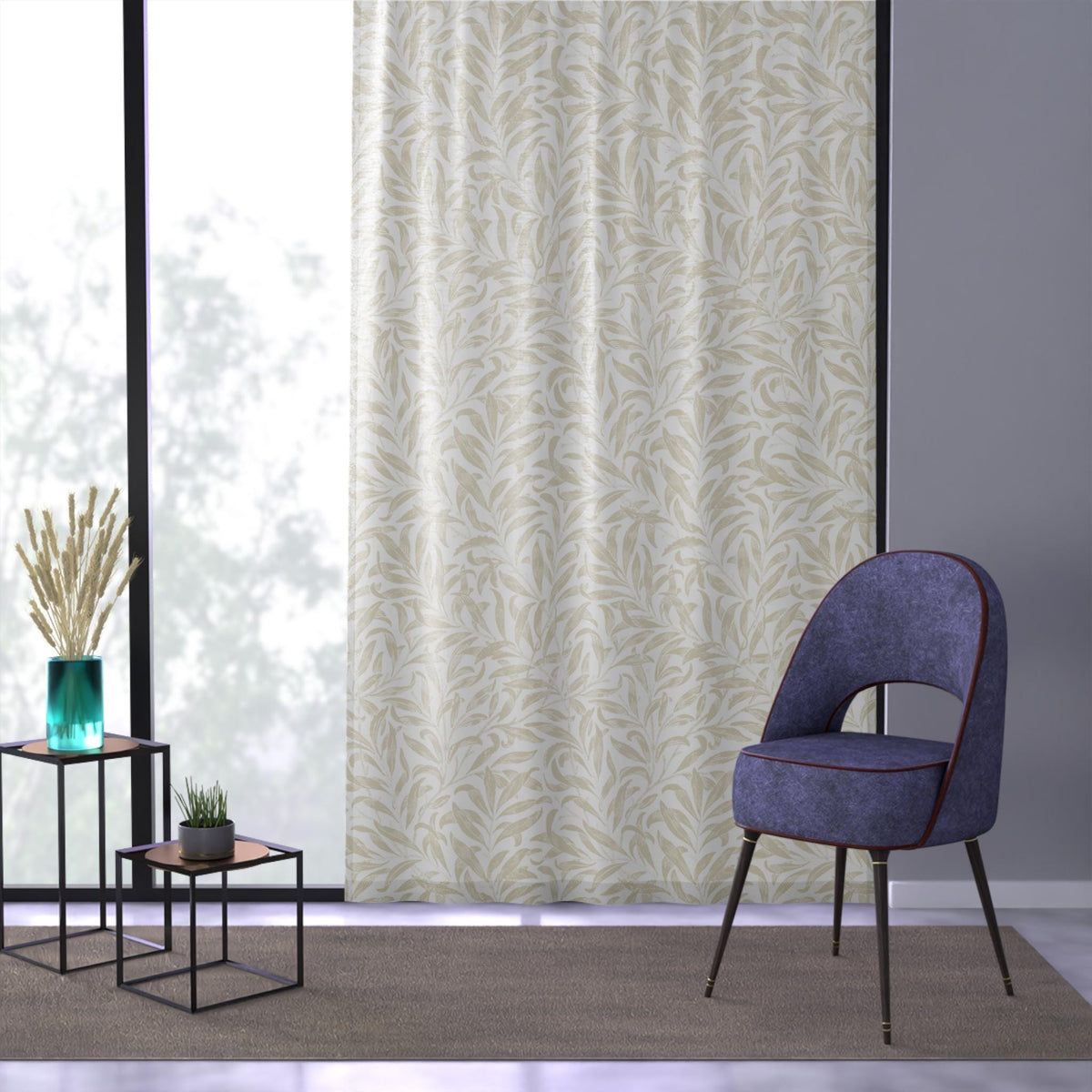 Willow Boughs Sheer Curtain, (1) panel William Morris Design, Farmhouse Vibes