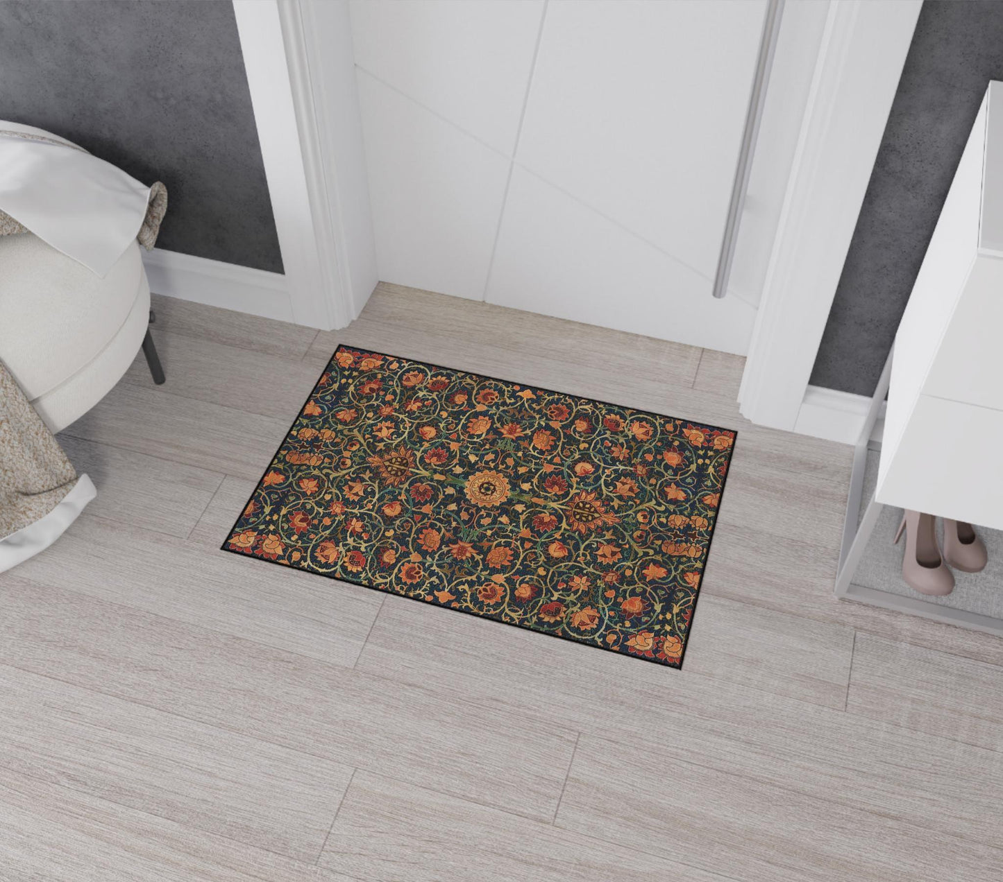 William Morris 'Holland Park' Rug: Vintage Art Nouveau Style Mat