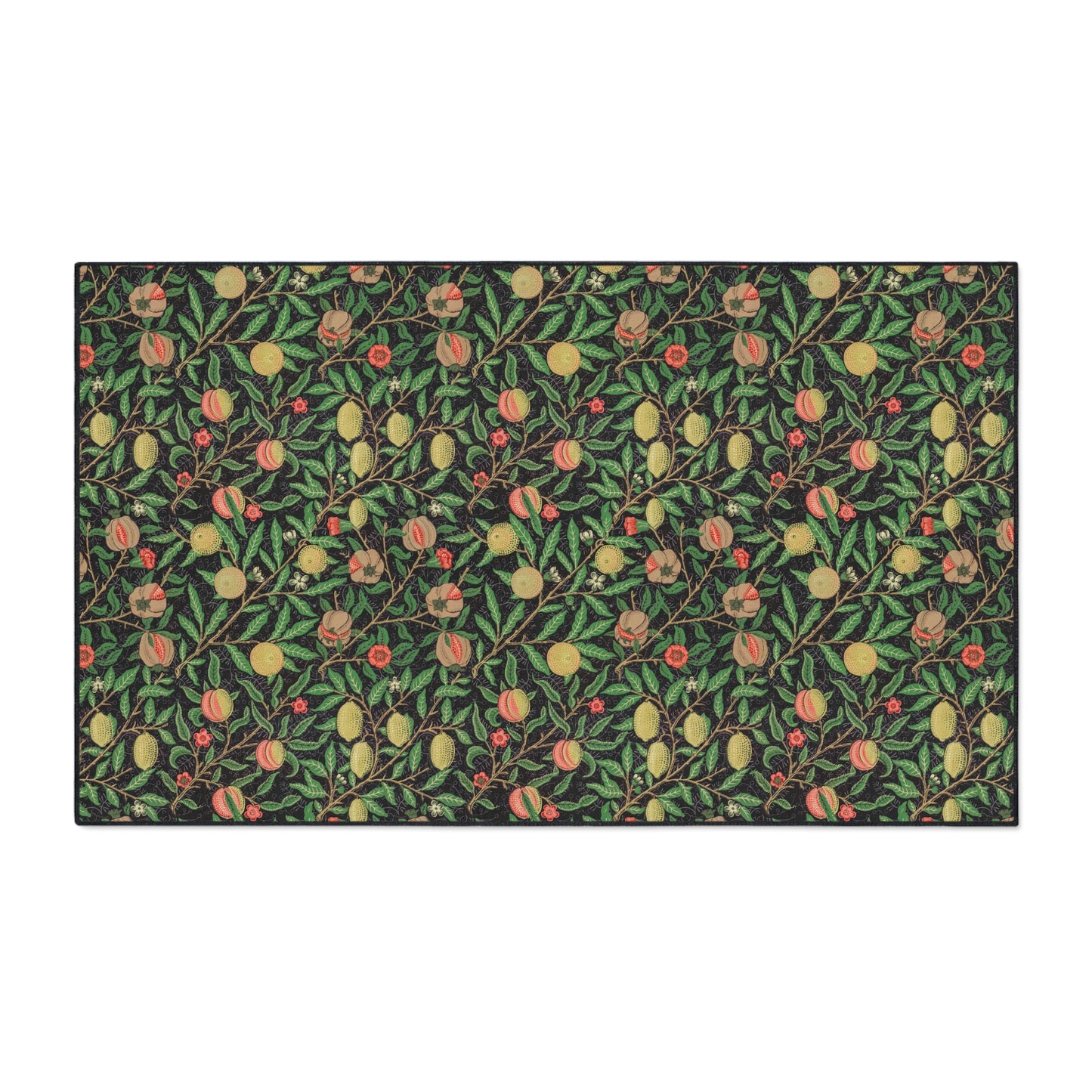 William Morris Fruit Pomegranate and Lemon Floral Design Heavy Duty Floor Mat/ Entry Kitchen Mat Maximalism Arts and Crafts Rug