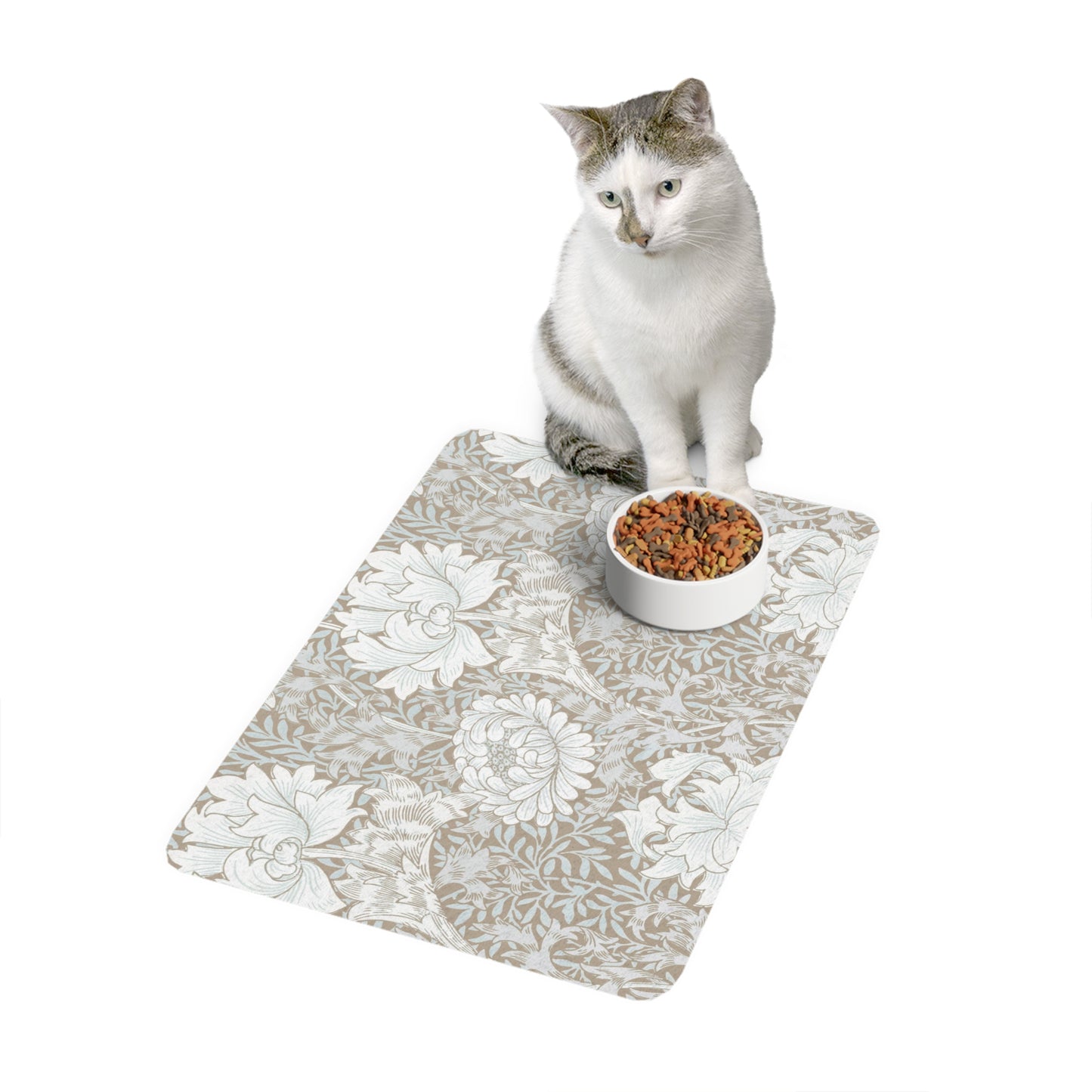 William Morris Chrysanthemum Pet Mat Floral - Regencycore Pet Food Mat (12x18)
