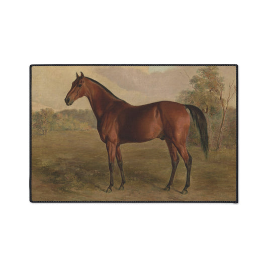 Hunter in a Landscape Heavy Duty Floor Mat/ Entry Kitchen Mat Maximalist Horse Rug