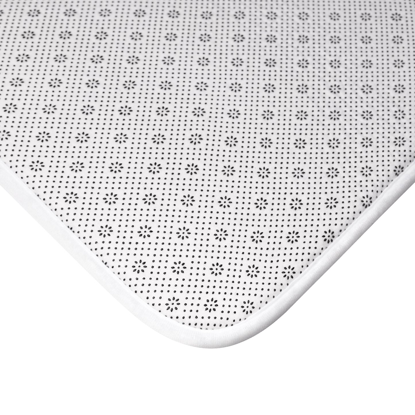 Moody Floral Bath Mat, William Morris Style Microfiber Rug