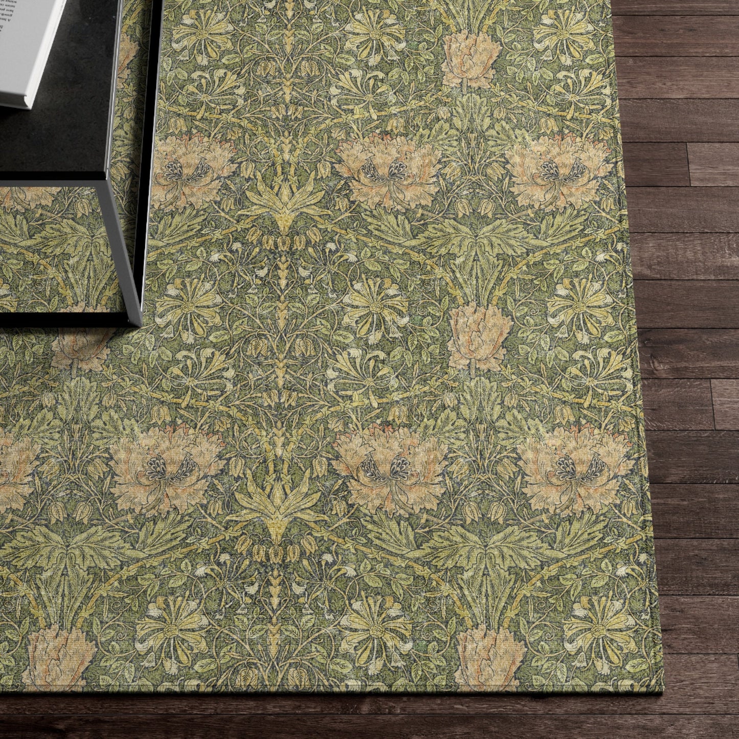 William Morris Mat/ Rug, Moss Green Honeysuckle Tulip Runner, Kitchen Bath Hallway Mat
