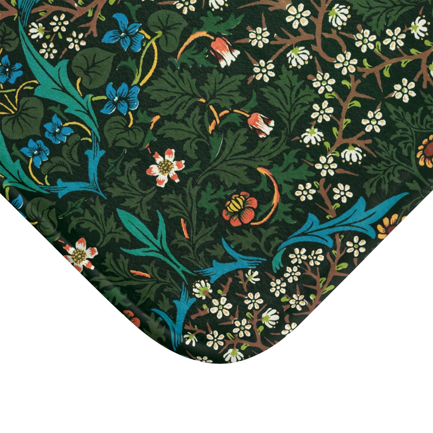 William Morris Blackthorne Bath Mat - Boho Chic Microfiber Bath Rug