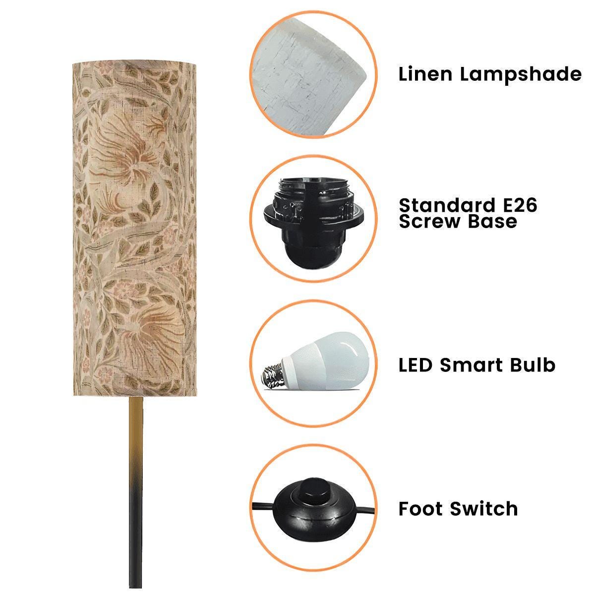 Floor Lamp Modern Standing Lamp (Made in USA) Neutral Pimpernel