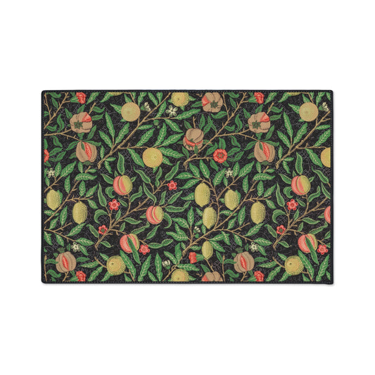 William Morris Fruit Pomegranate and Lemon Floral Design Heavy Duty Floor Mat/ Entry Kitchen Mat Maximalism Arts and Crafts Rug