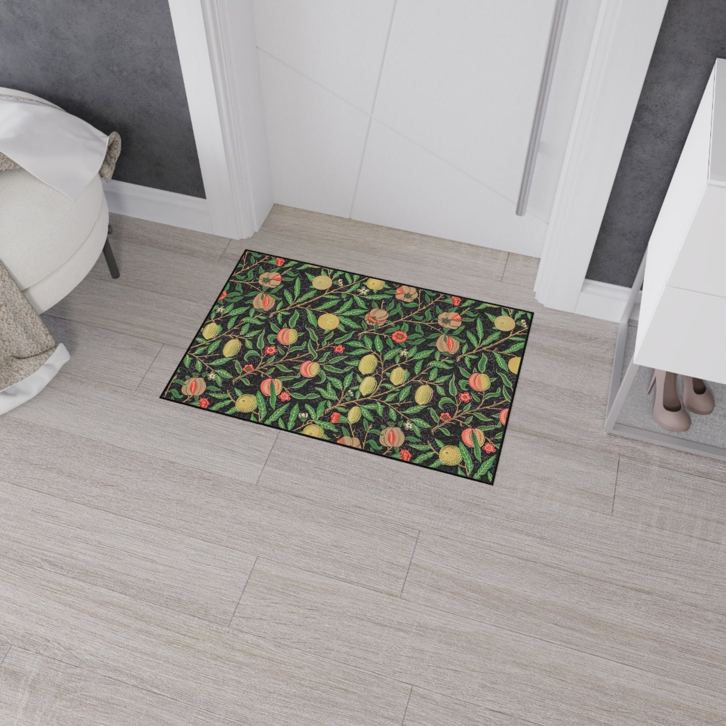 William Morris Fruit Floor Mat: Pomegranate & Lemon Kitchen Rug