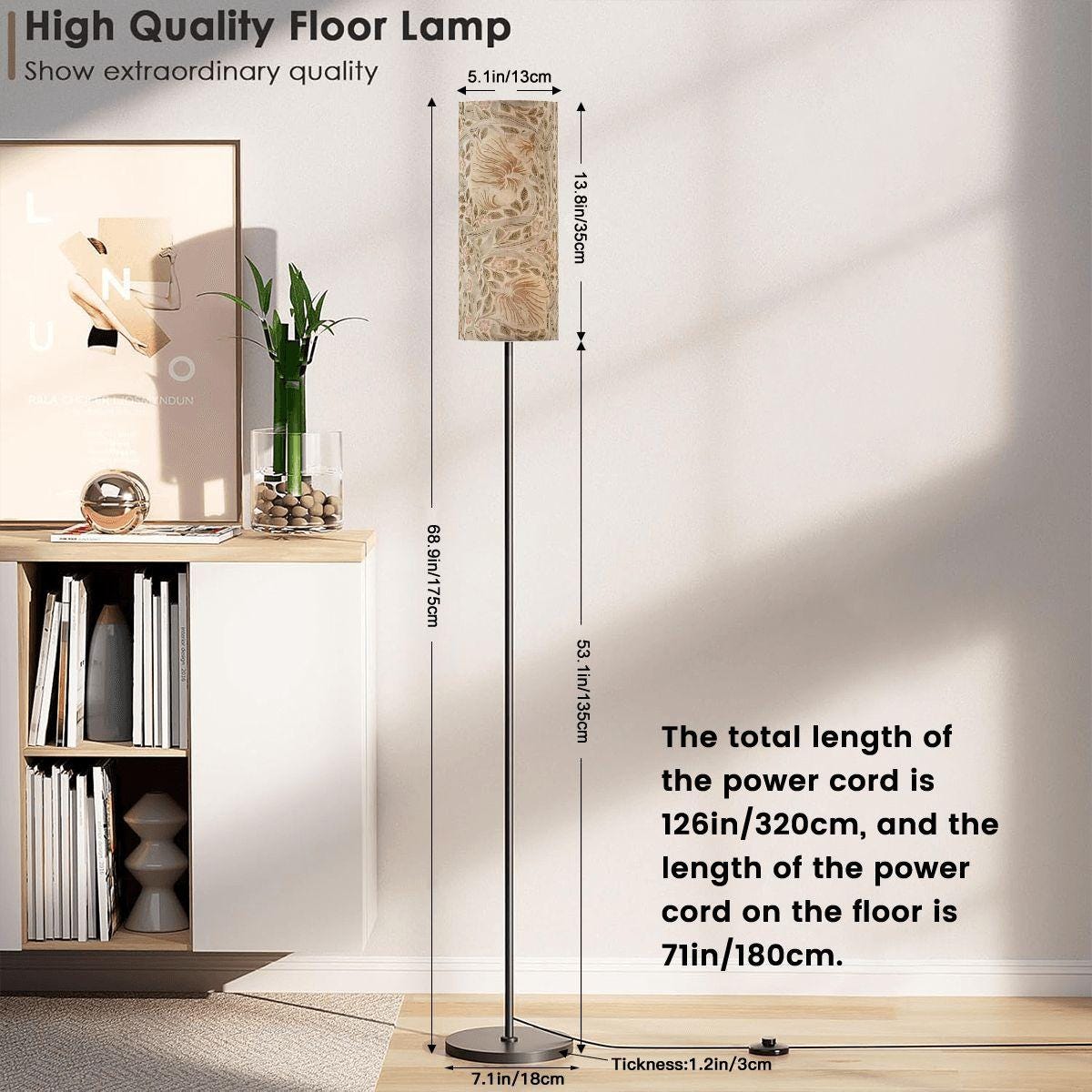 Floor Lamp Modern Standing Lamp (Made in USA) Neutral Pimpernel