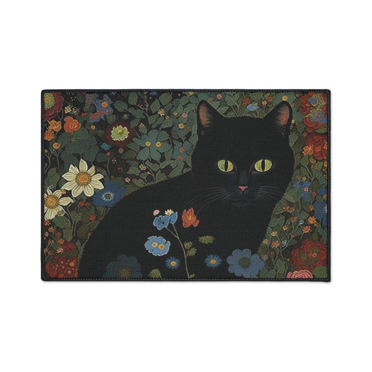 Gustave Klimt Black Cat Garden Mat: Arts & Crafts Rug