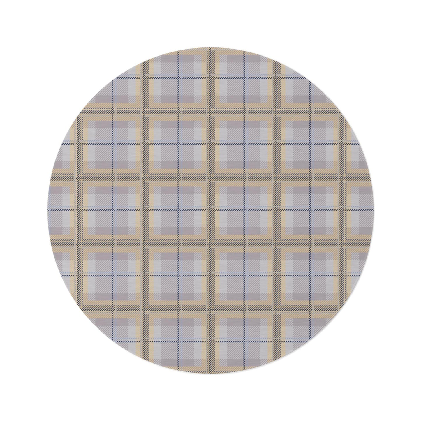 Vintage Style Plaid Chenille Rug: Neutral Lavender Accent Rug