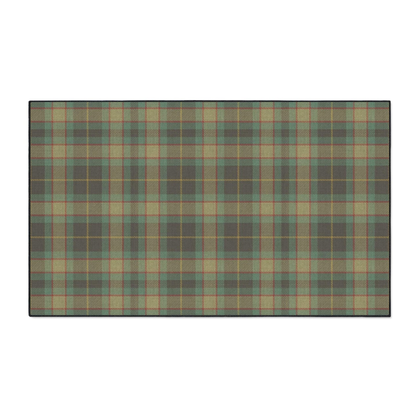 Green Tartan Plaid Entry Mat: Heavy Duty Kitchen Rug