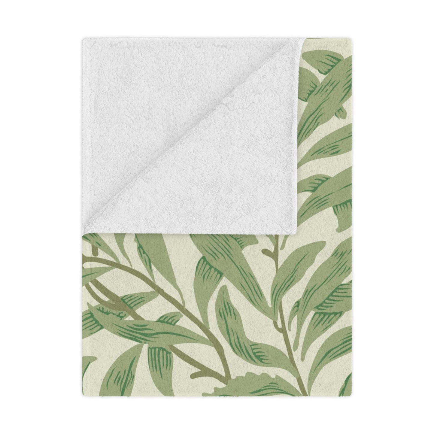 Willow Boughs Baby Minky Blanket | Cream and Green William Morris Throw Stroller Blanket