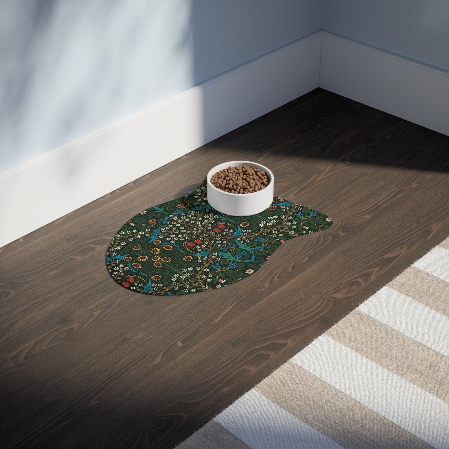 William Morris Pet Feeding Mat: Blackthorne Floral Design