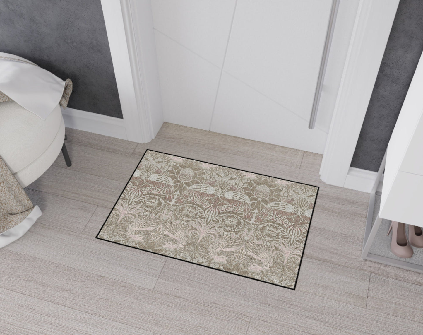 Peacock and Dragon Heavy Duty Mat - William Morris Rug for Kitchen, Bathroom or Entry