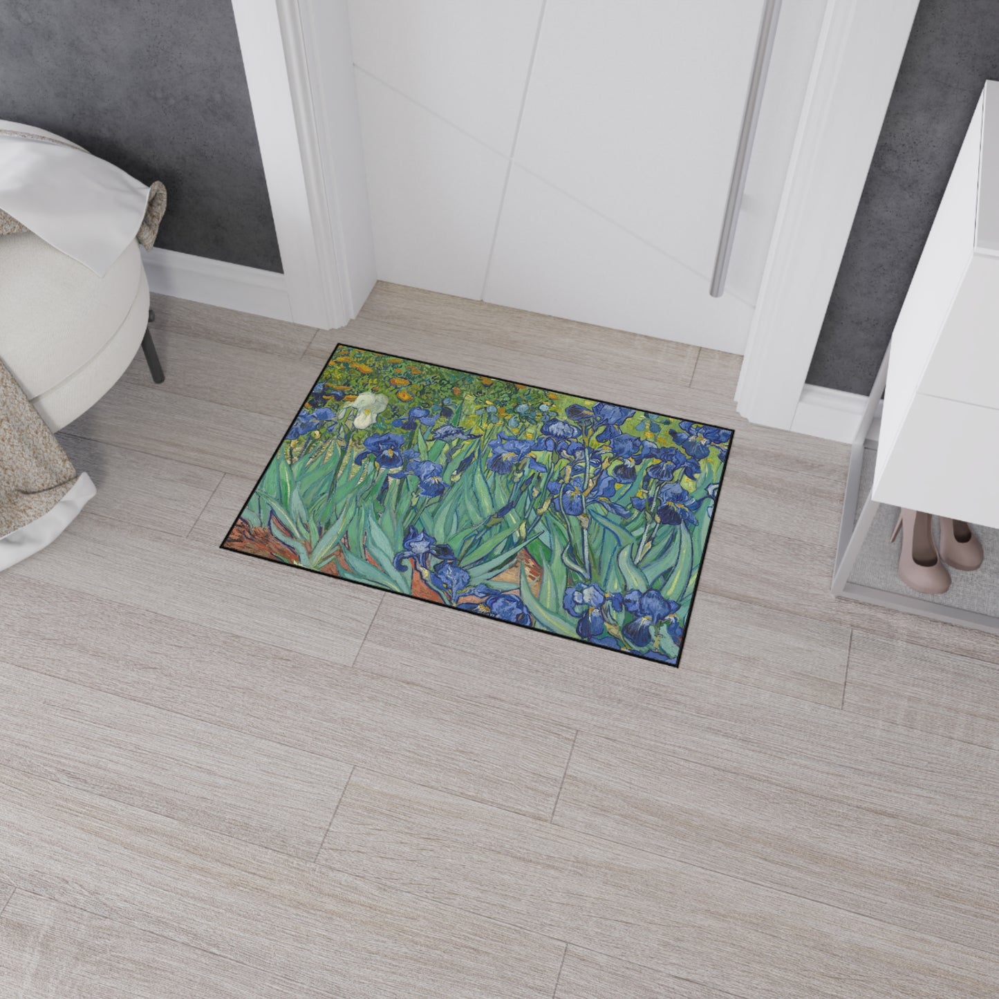 Van Gogh Irises Heavy Duty Floor Mat/ Maximalism Famous Art Rug