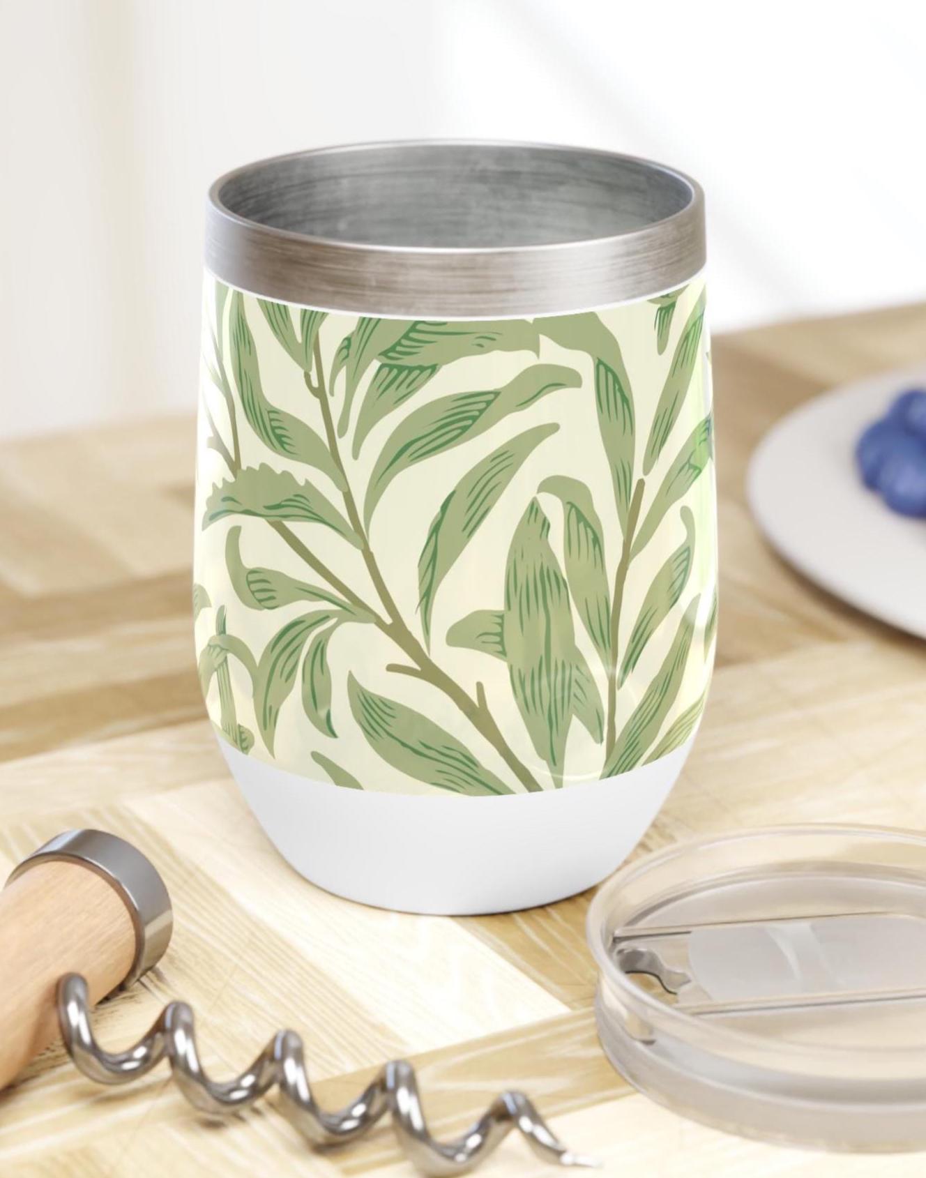 William Morris Wine Tumbler - Sage Green Willow Boughs Cold Chiller, Coffee Tumbler