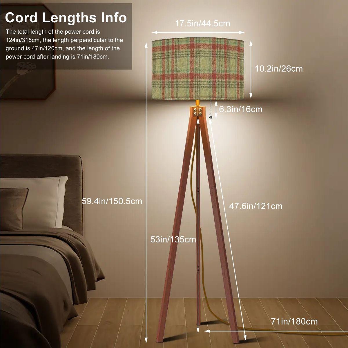 Tartan Plaid Tripod Floor Lamp (Made in USA) Plaid