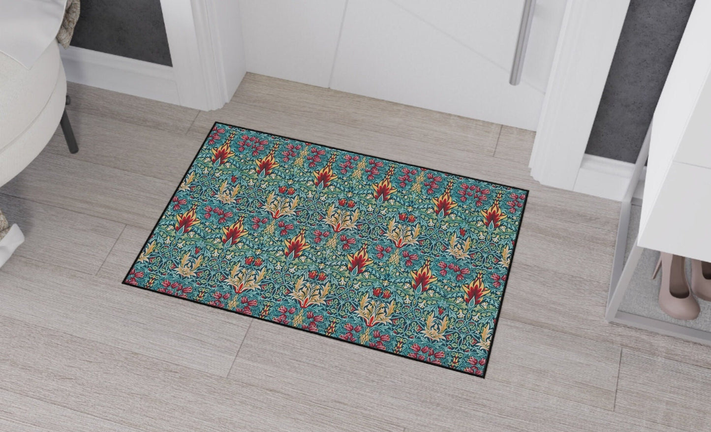 Snakeshead Design Floor Mat: William Morris Arts & Crafts Rug