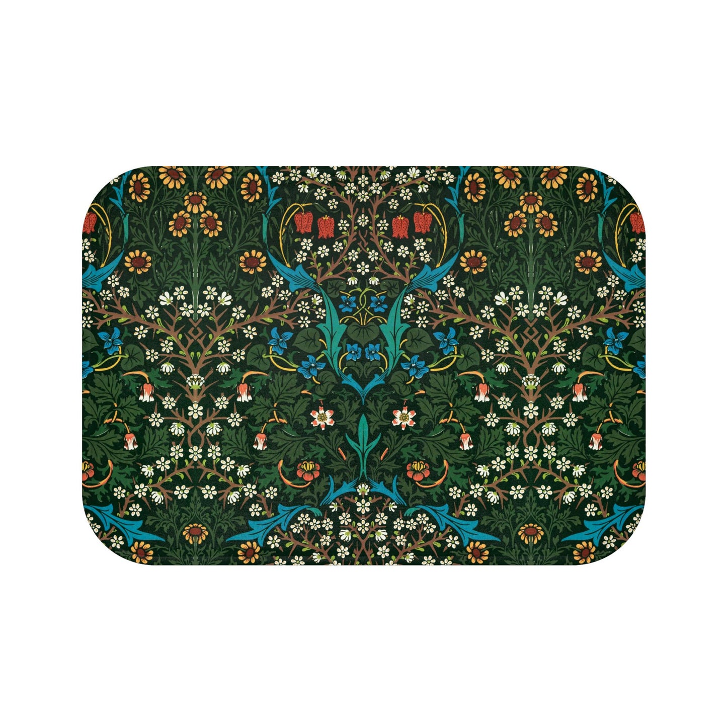 William Morris Blackthorne Bath Mat - Boho Chic Microfiber Bath Rug
