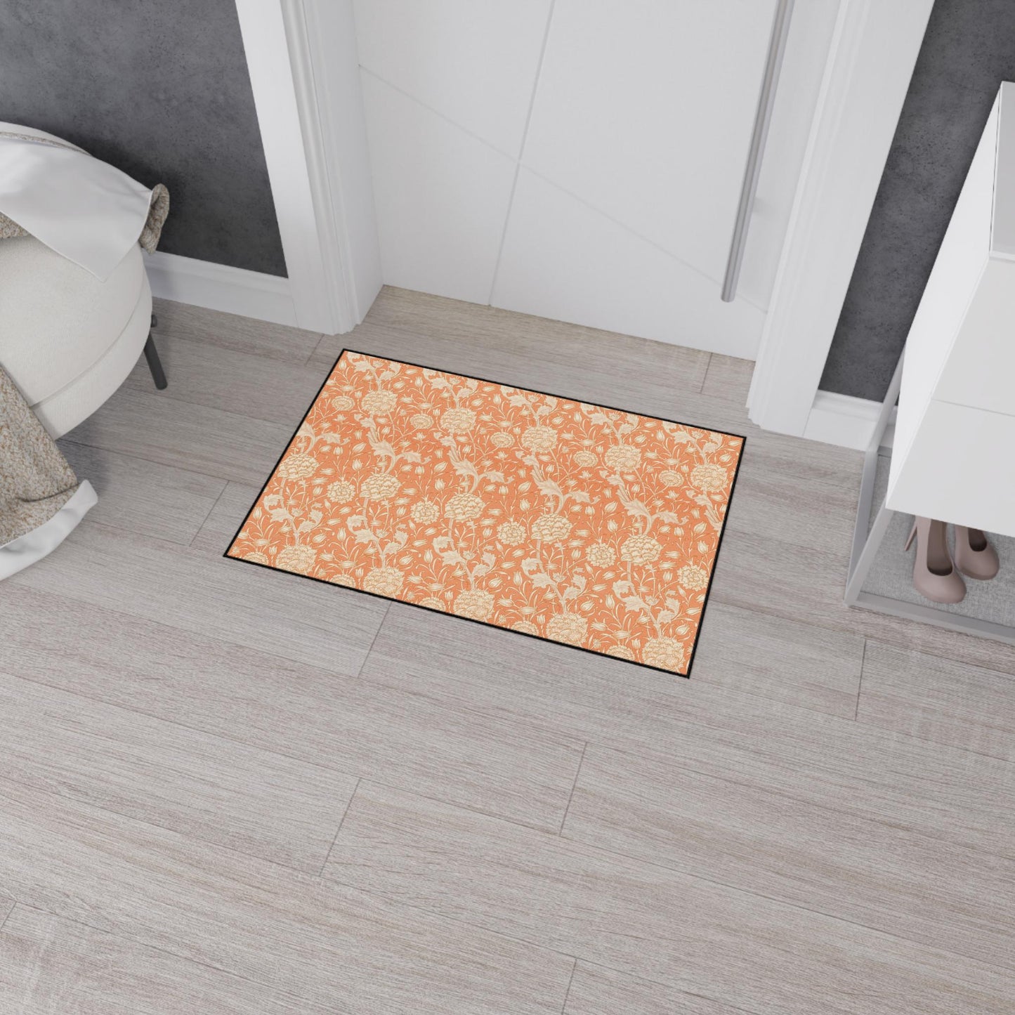 William Morris Poppy Mat: Autumn Orange Entry Rug