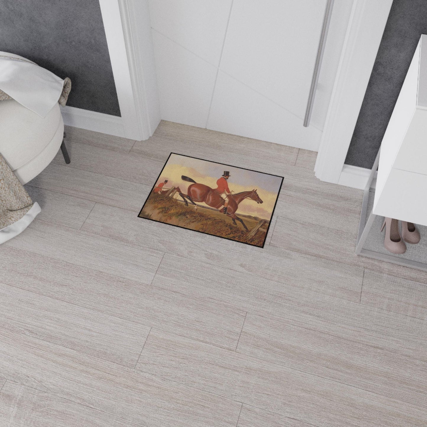 Fox Hunt Scene Mat, Heavy Duty Entry/ Kitchen/ Bath Rug