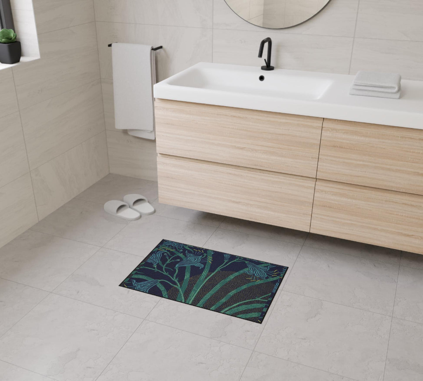 Art Deco Floral Floor Mat: Walter Crane Art Nouveau Rug