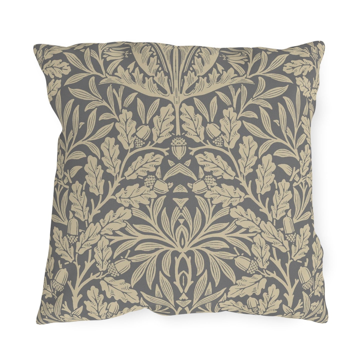William Morris Neutral Pure Acorn Indoor Outdoor Pillow - UV and Water Resistant