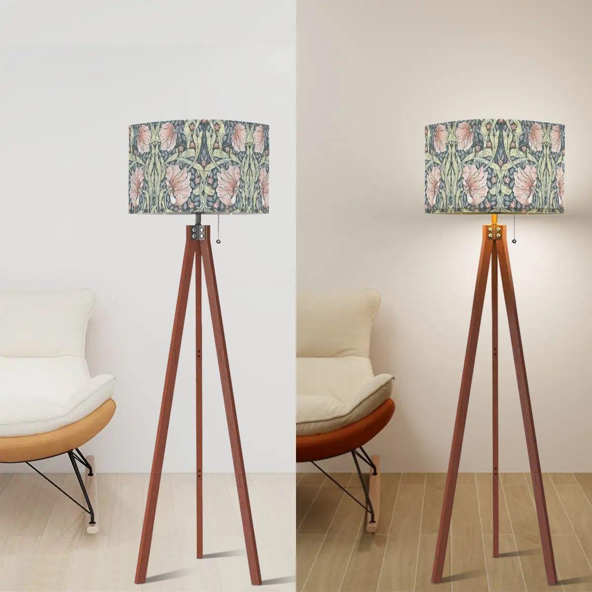 Tripod Floor Lamp (Made in USA) Salmon Pimpernel