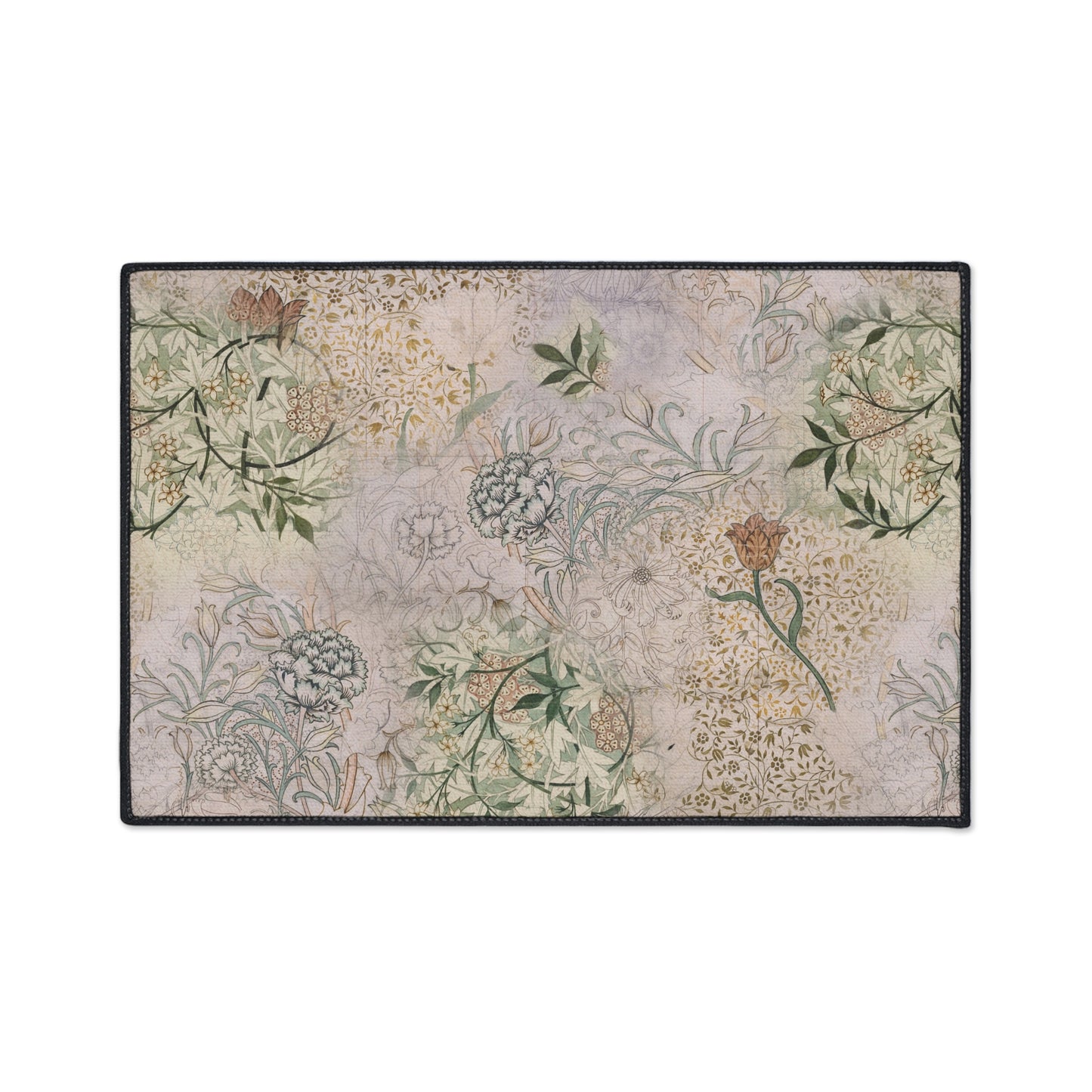 William Morris Rug Jasmine and Tulip Redesign  Heavy Duty Floor Mat/ Entry Kitchen Mat Maximalism - William Morris Arts and Crafts Rug