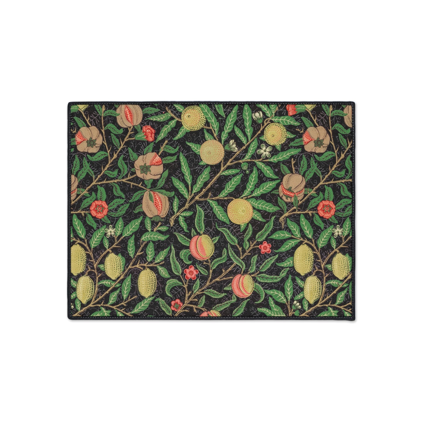 William Morris Fruit Pomegranate and Lemon Floral Design Heavy Duty Floor Mat/ Entry Kitchen Mat Maximalism Arts and Crafts Rug
