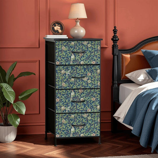 William Morris Bird & Pomegranate 4-Drawer Fabric Dresser (Made in United States)
