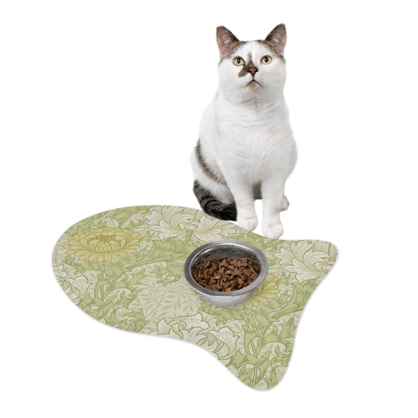 William Morris Pet Feeding Mat: Chrysanthemum Floral Memory Foam Dog Cat Placemat