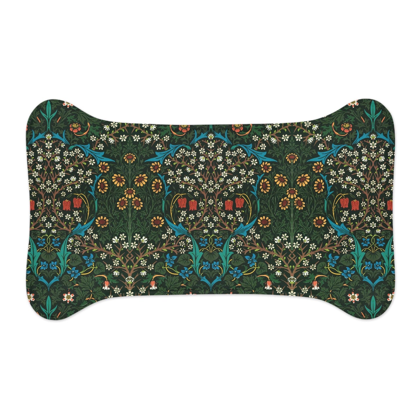 William Morris Pet Feeding Mat: Blackthorne Floral Design