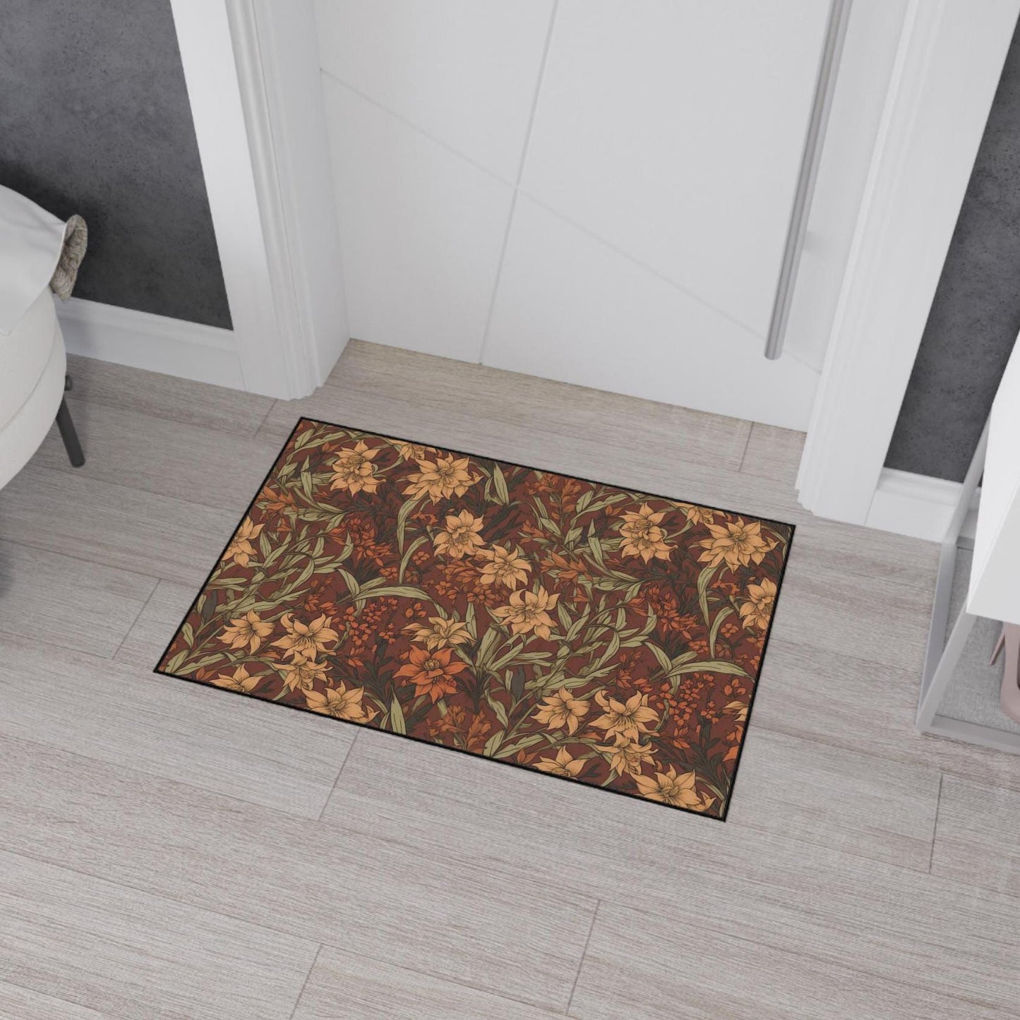 Autumnal William Morris Floor Mat: Arts and Crafts Rug