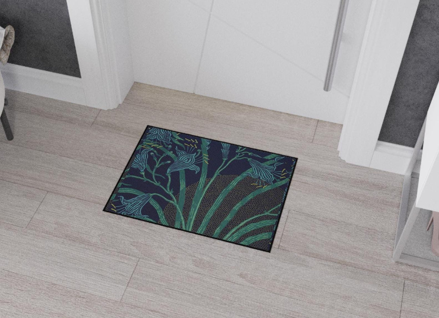 Art Deco Floral Floor Mat: Walter Crane Art Nouveau Rug