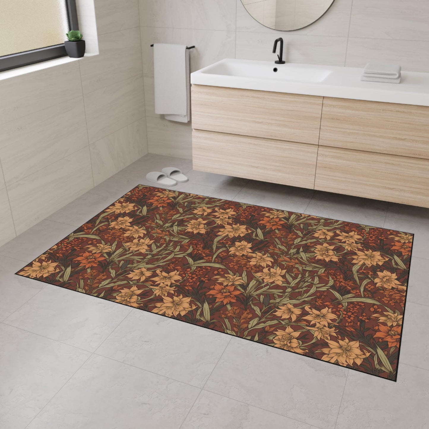 Autumnal William Morris Floor Mat: Arts and Crafts Rug