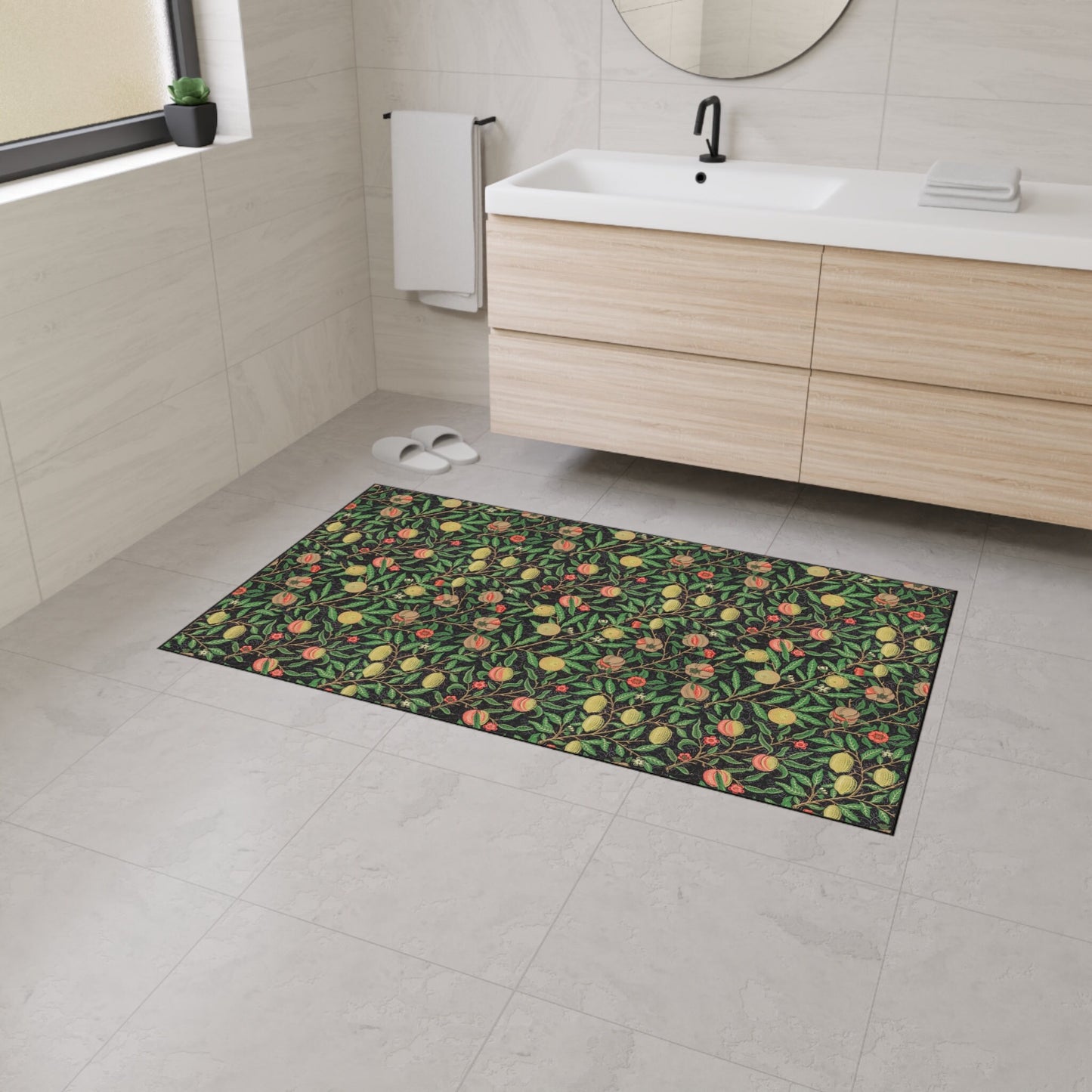 William Morris Fruit Floor Mat: Pomegranate & Lemon Kitchen Rug