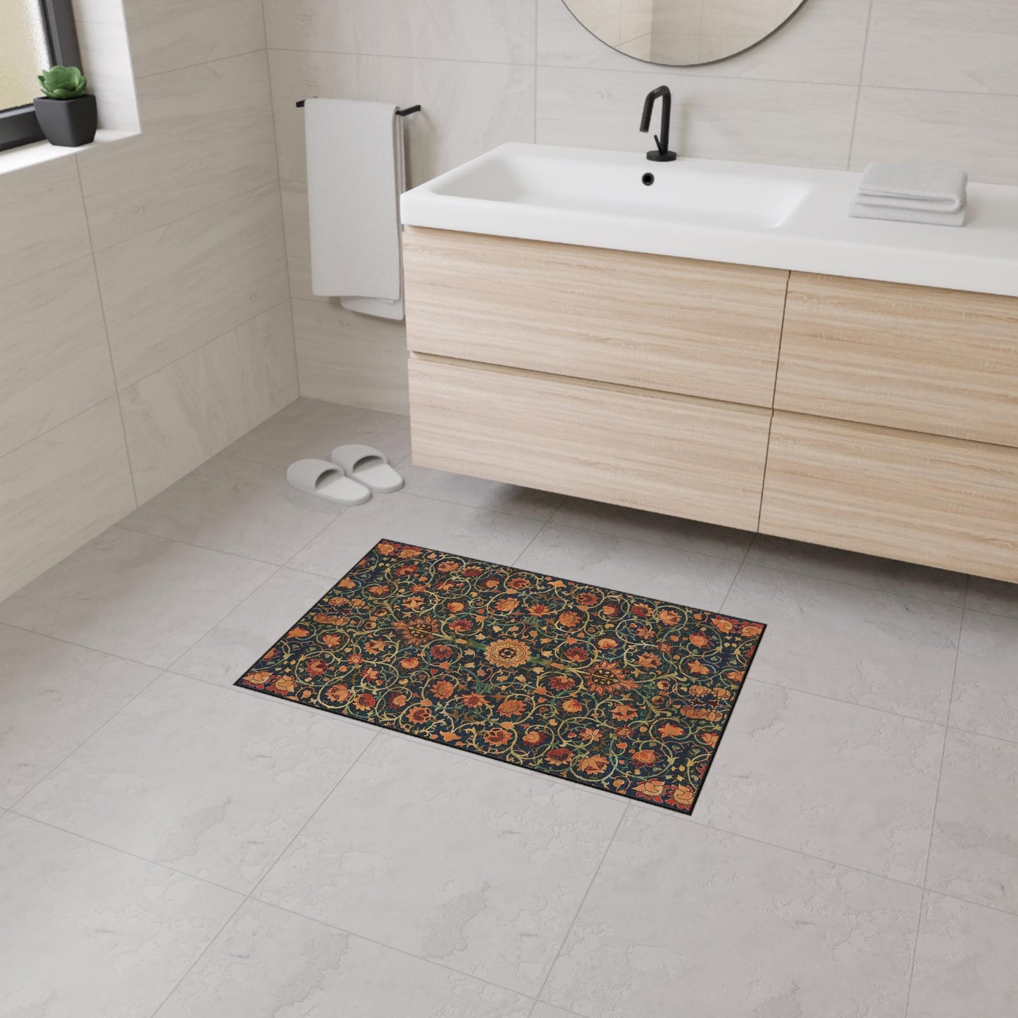 William Morris 'Holland Park' Rug: Vintage Art Nouveau Style Mat