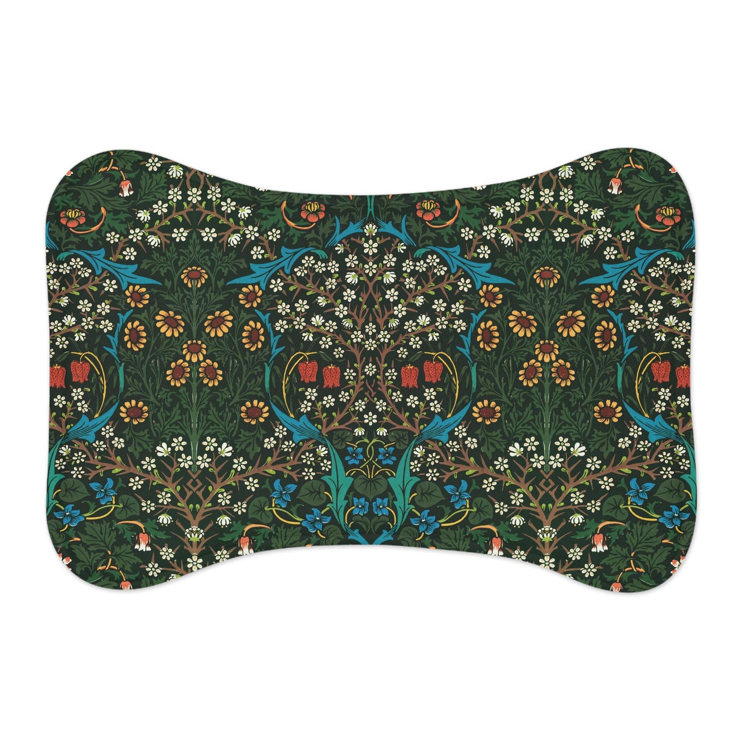 William Morris Pet Feeding Mat: Blackthorne Floral Design