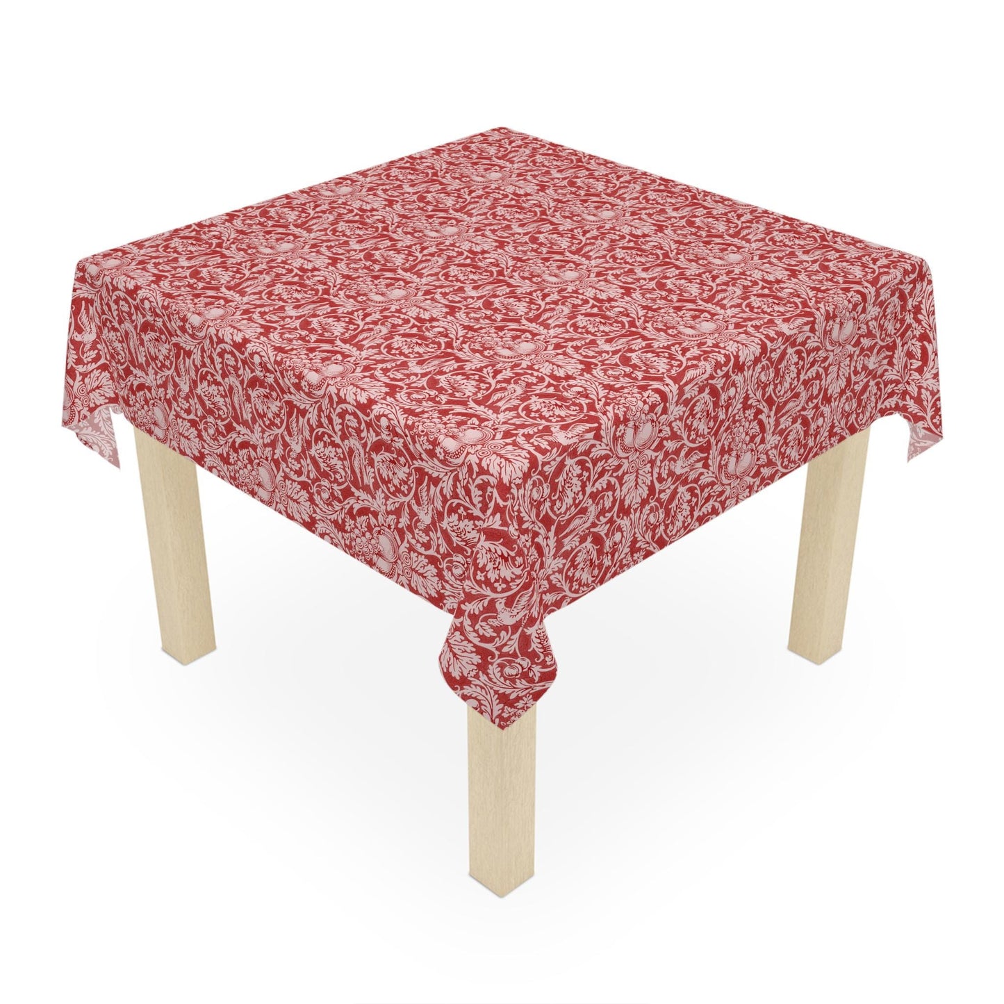 William Morris Tablecloth: Red Queen Anne Maximalist Dining Decor