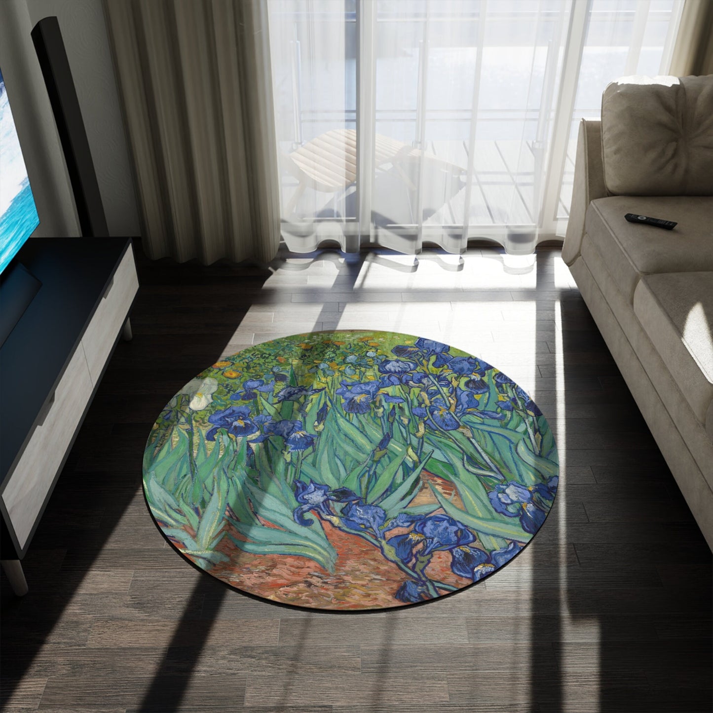 Van Gogh Irises Round rug - Maximalism Impressionist Decor