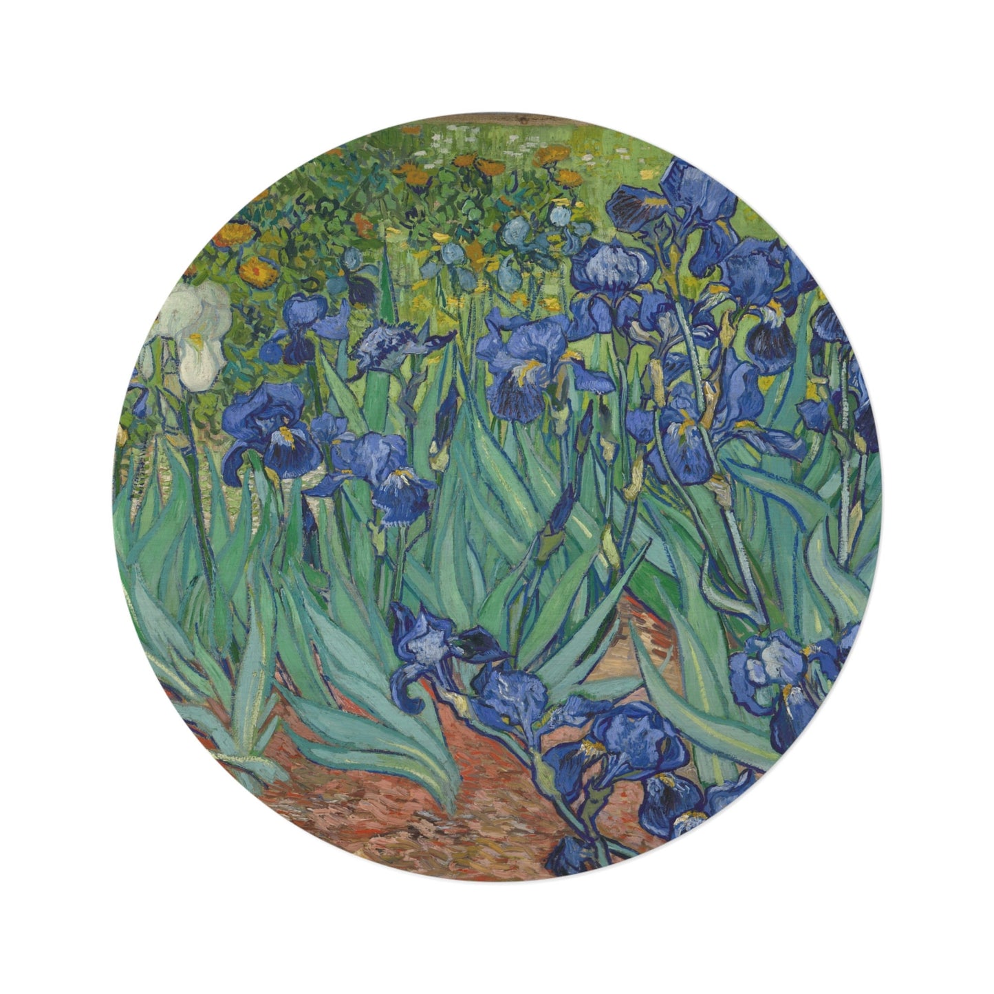 Van Gogh Irises Round rug - Maximalism Impressionist Decor